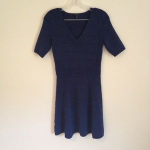 Ann Taylor Navy Blue Fit and Flare Sweater Dress